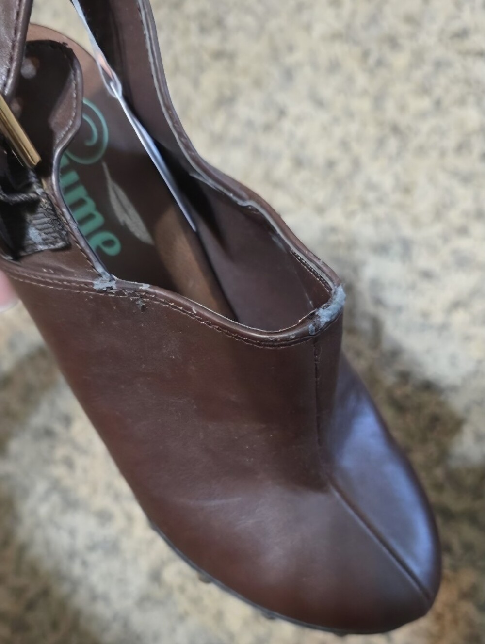 #139 Farylrobin Brown Leather Studded Clog Mules - Picture 5 of 5
